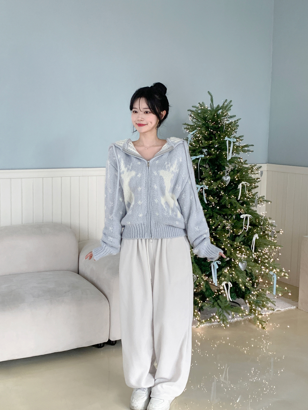 original]ノルディック柄ニットパーカー | ファッション通販サイト NUGU