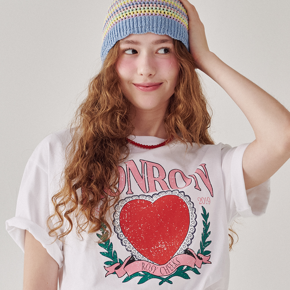 ★安心国内発送【RONRON】RONRON HEART LAUREL OVER FIT T SHIRT b3caeecc653bcfa0824040d2595e65