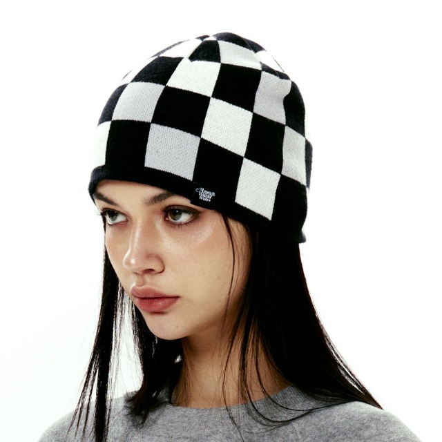 [単独最安値]CHECKERBOARD BEANIE BLACK