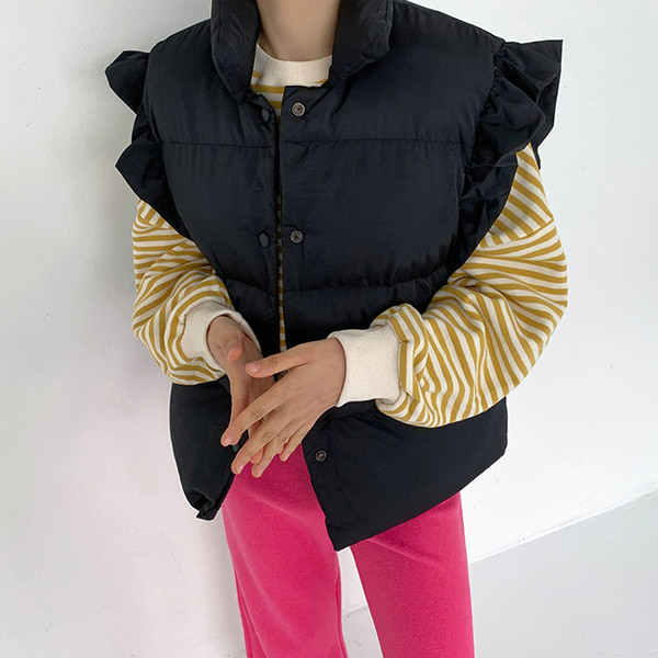 美品✨to be chic ショールカラー フリル ダウンベスト ダークパープル フリルショルダーダウンベスト | ファッション通販サイト NUGU