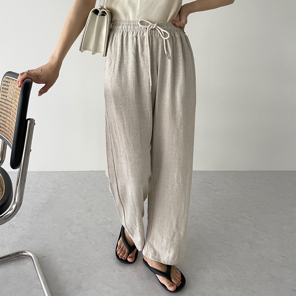 ふわりん drow wide linen pants | ファッション通販サイト NUGU