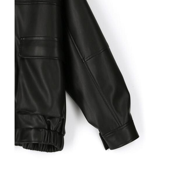 スタンドネックフェイクレザージャケット | ファッション通販サイト NUGU