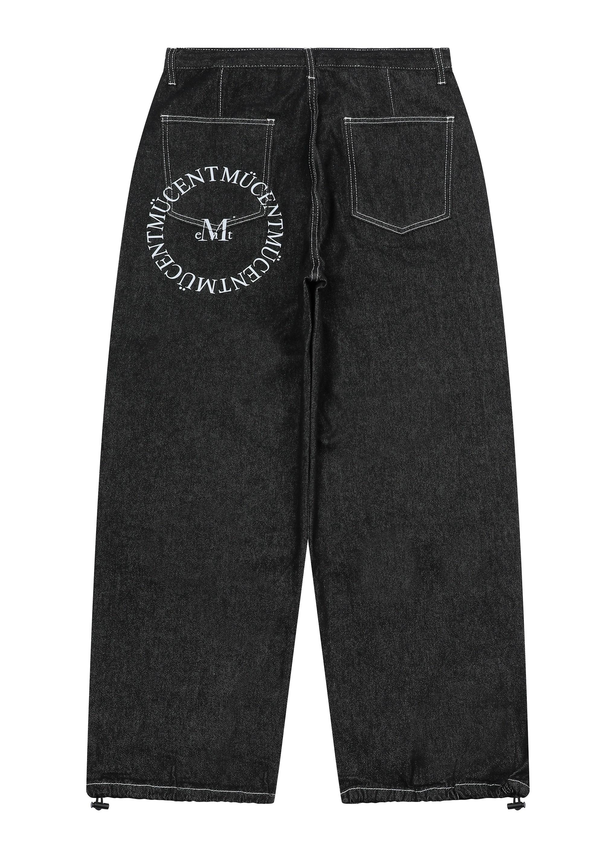 【MUCENT】MAXXI BACK POCKET BIG LOGO DENIM UNISEX /追跡付 MUCENT】MAXXI BACK POCKET BIG LOGO DENIM UNISEX /追跡付