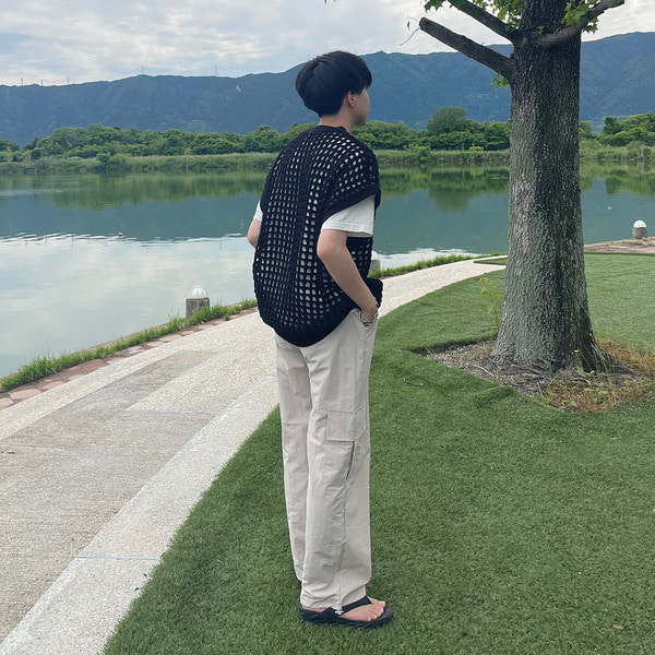 G_kiku。 ユニセックス透かし編みベスト | ファッション通販サイト NUGU