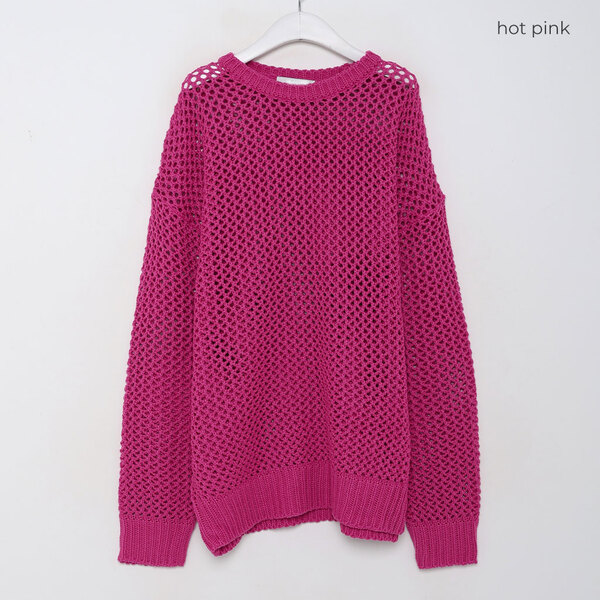 ◇MIMIN◇ APS Golgi ラウンド ニット (6色) unisex メッシュラウンドニット | ファッション通販サイト NUGU
