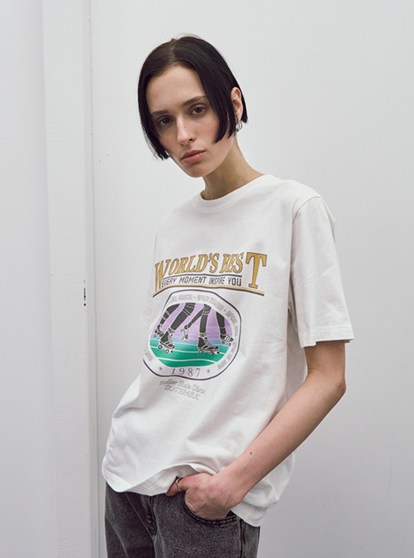 ★ILLIGO★ Drawing Park Overfit T-Shirt White ILLIGO] Drawing Park Oversized T-shirt White – SellerWork