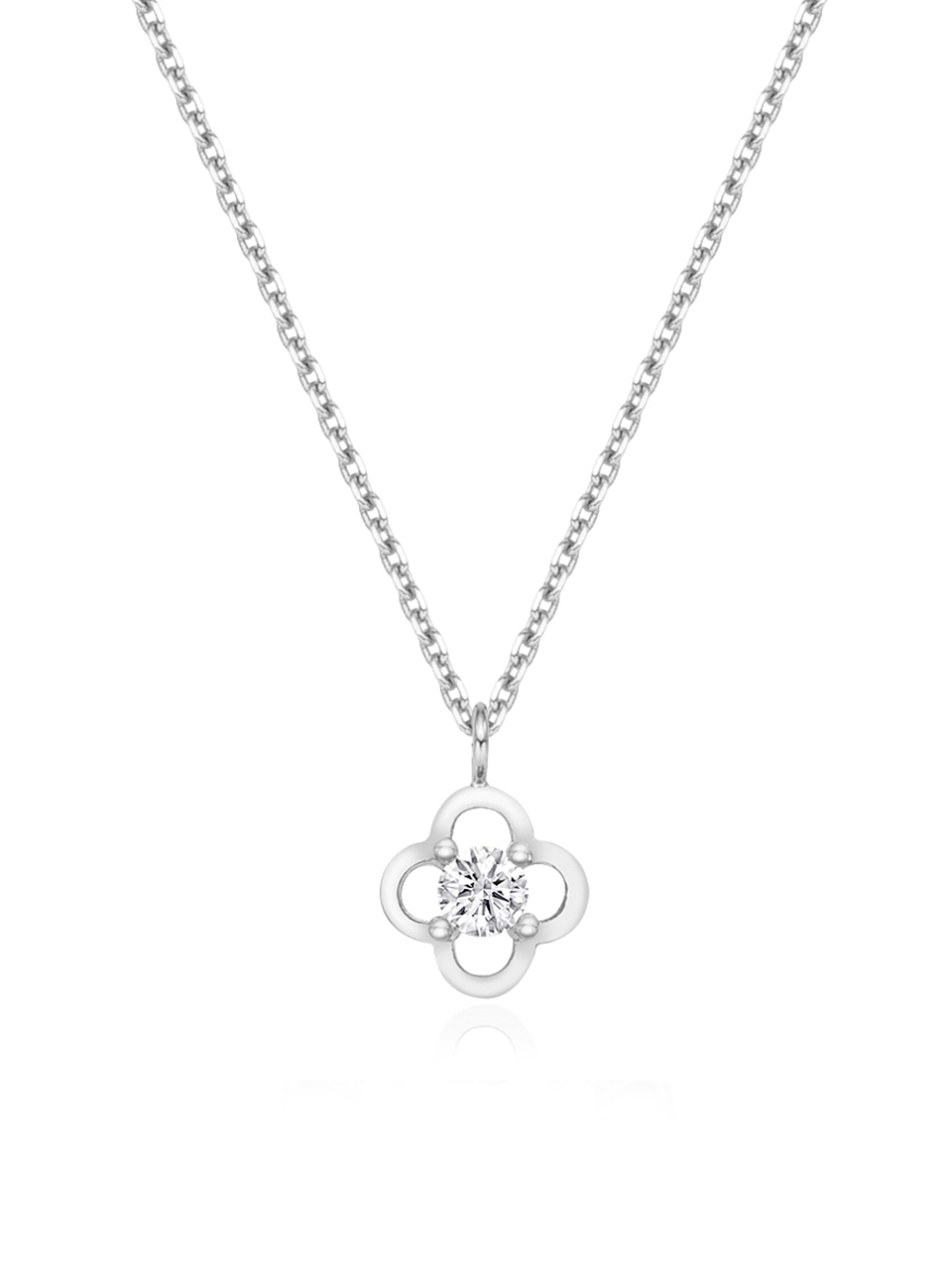 line flower cubic necklace