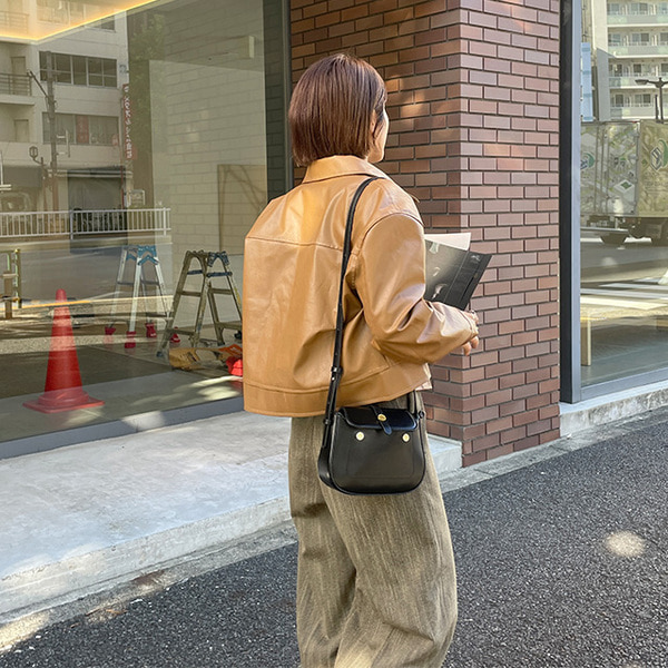 ブラウンフェイクレザージャケット | ファッション通販サイト NUGU
