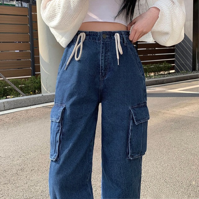 [2color] ストラップワイドカーゴパンツ