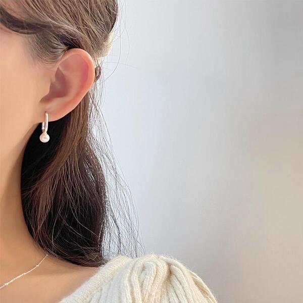 Hエディション シルバースクエア ワンタッチ ピアス 887 シルバースクエア ワンタッチピアス 大 お洒落 大人可愛い