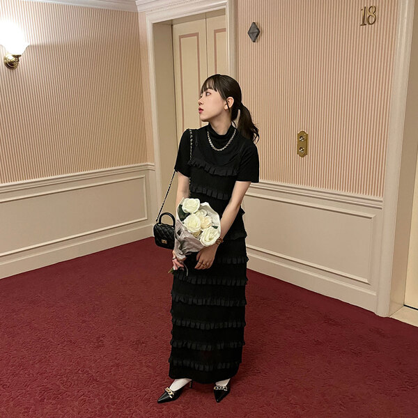 ティアードシフォンフリルキャミワンピース | ファッション通販