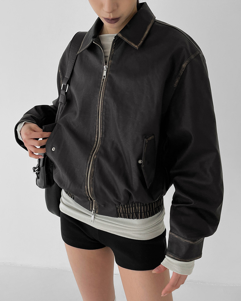 original] ヒベンヴィンテージレザージャンパー | ファッション通販