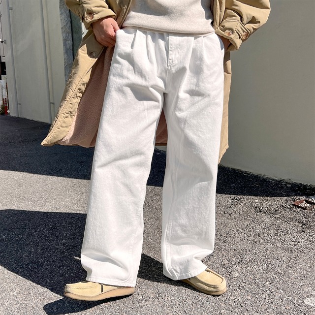 Fashiru ブラウン　タックワイドコットンパンツ サイズ2 tucked wide cotton pants / 2size / 3color | F A