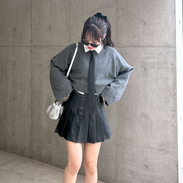 レザープリーツミニスカート | ファッション通販サイト NUGU