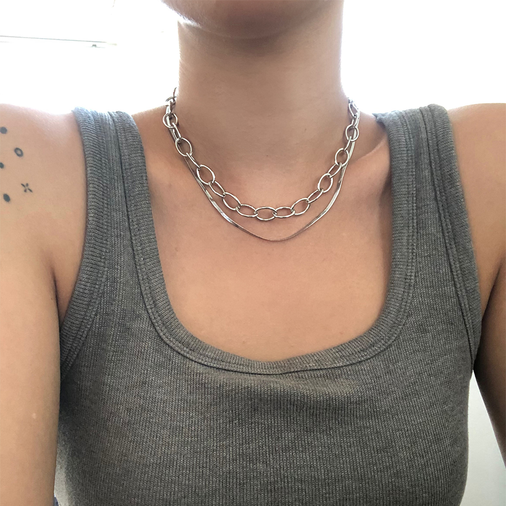 chain layering necklace (silver) | ファッション通販サイト NUGU