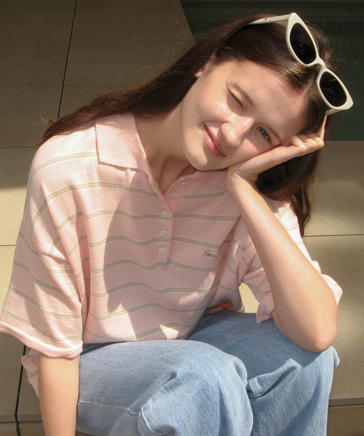 [28日10時販売終了]Champ Stripe Knit_Pink