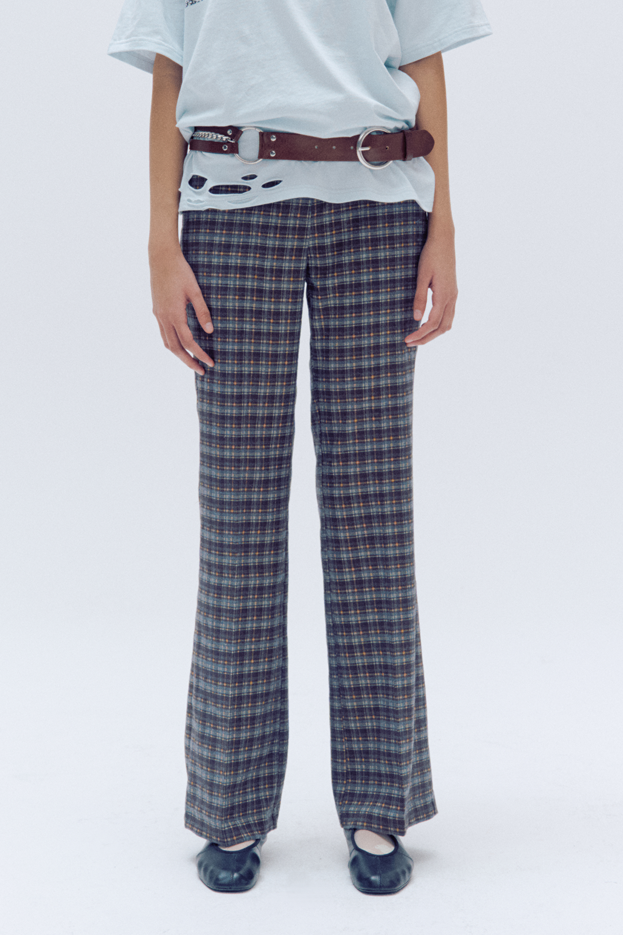 チェックパンツ