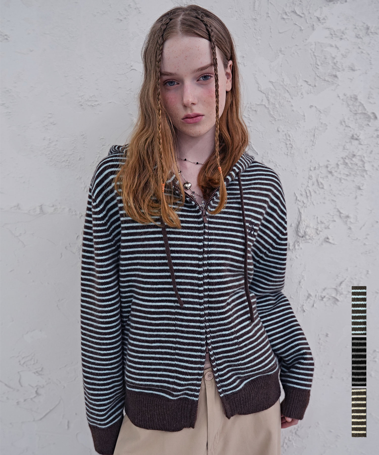 Marin Knit Zip-up Hoody_3Colors