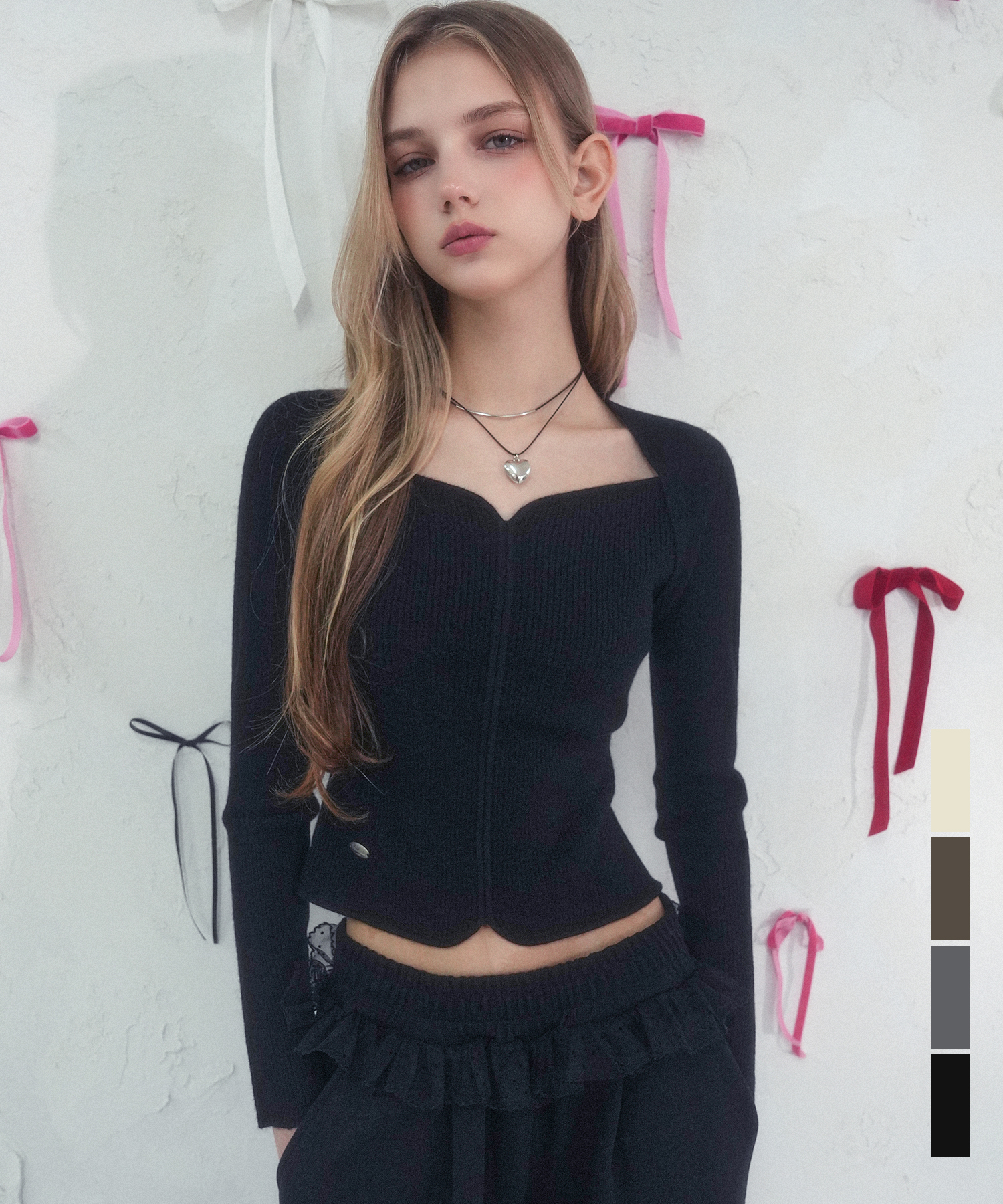 Heart-Neck Knit_4Colors