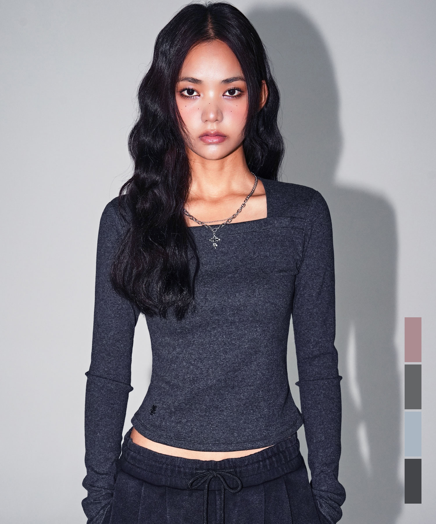 Pigment Back Hole Long Sleeve_4Colors