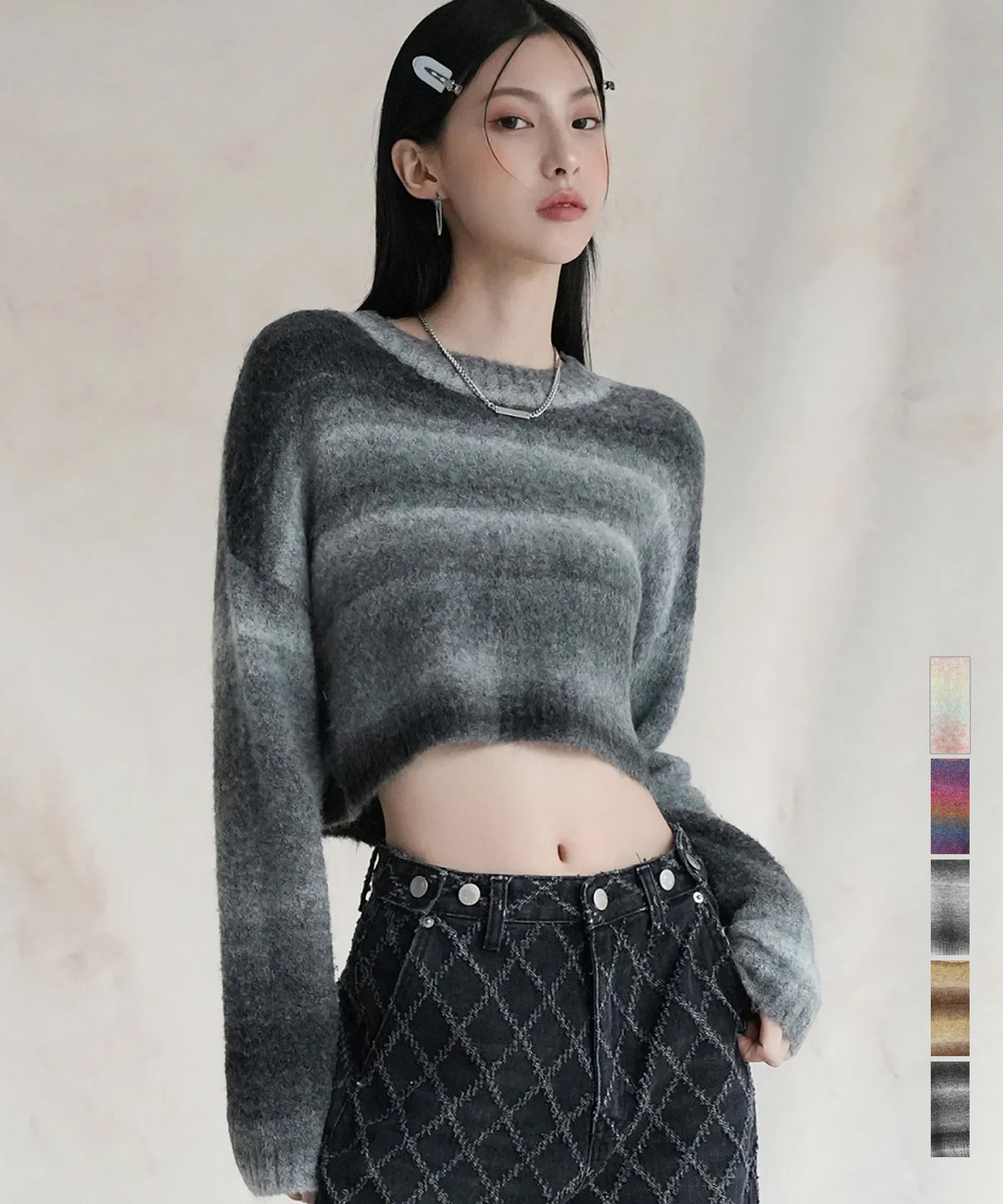 Wool Gradation Crop Knit - 5COL