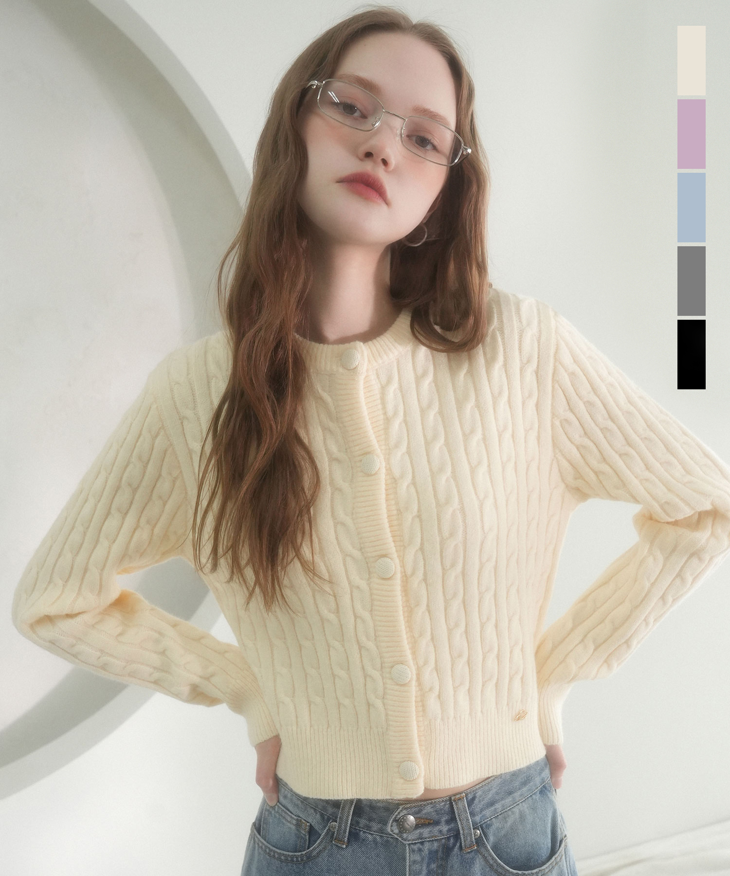 Round Crop Twist Cardigan - 5COL