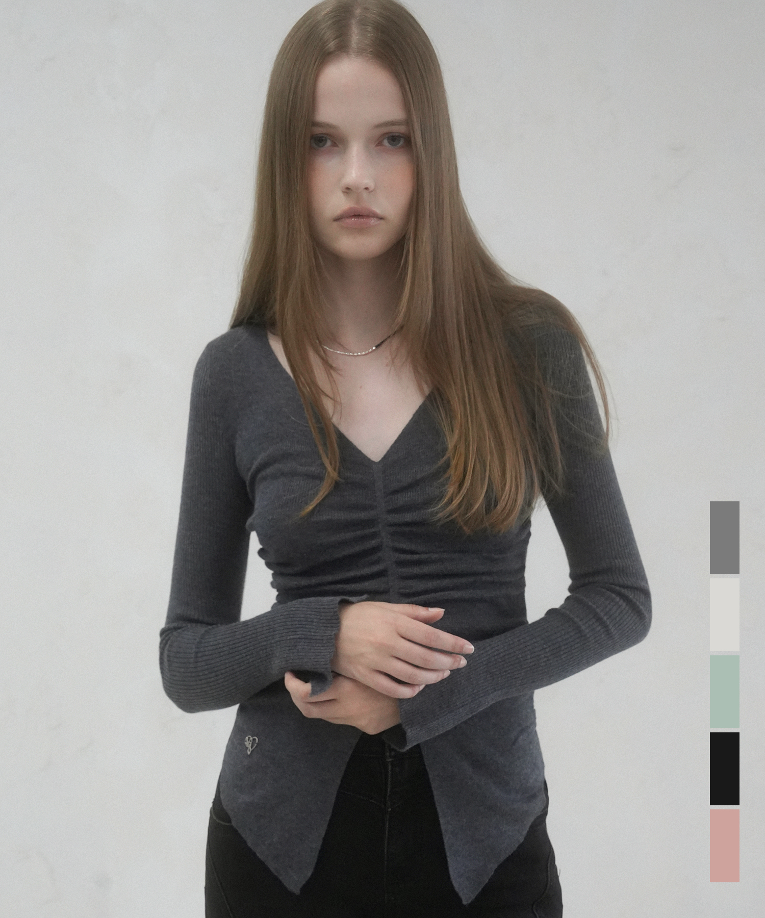 Blanc Shirring Slit Knit - 5COL