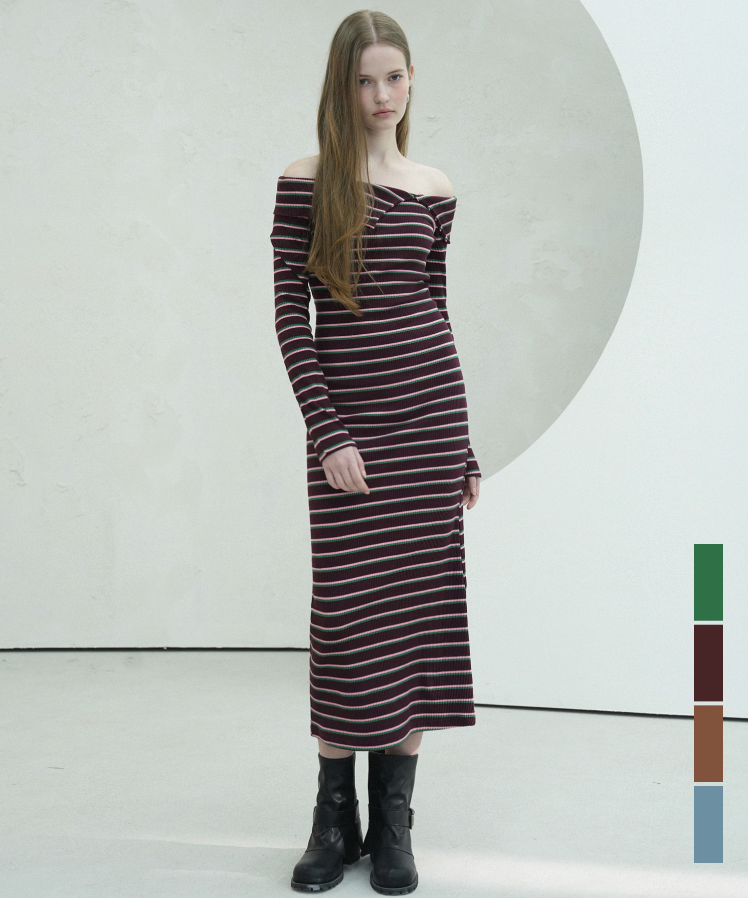 Lovely Stripe Long Dress - 4COL | ファッション通販サイト NUGU