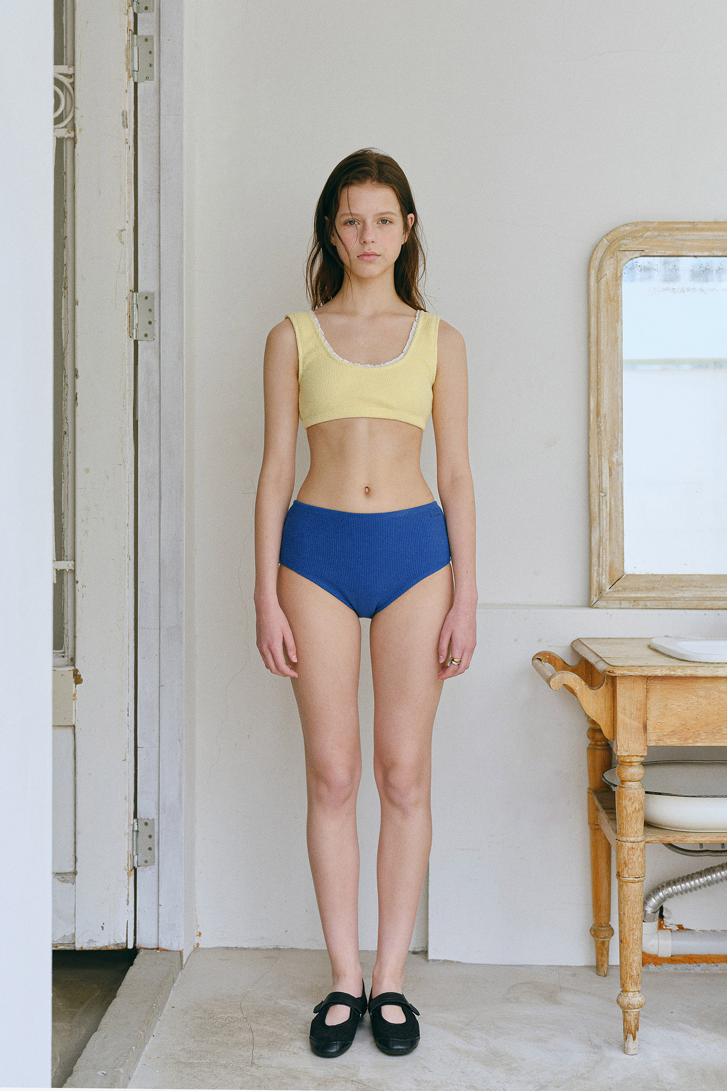 Crinkle lace bikini (yellow)