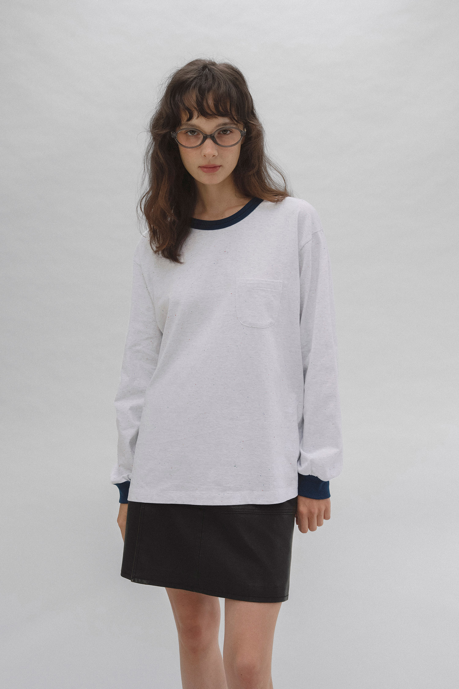 Poem long sleeve (white melange)