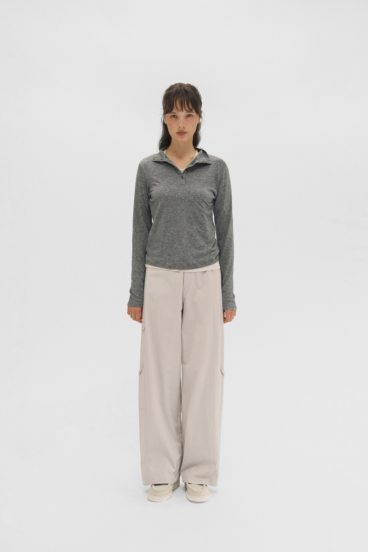 Lio side pocket pants (light gray)