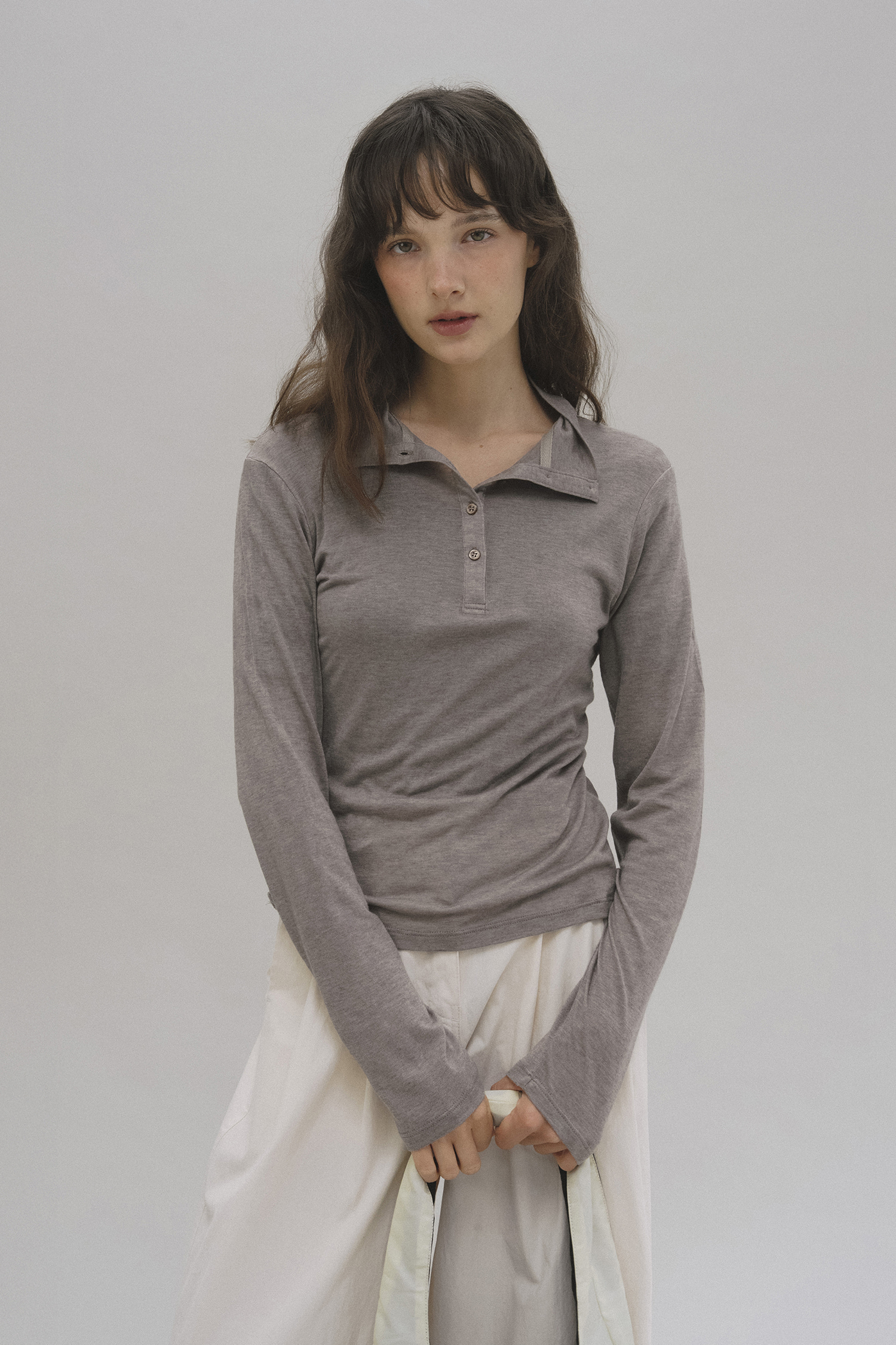 Port henry neck tee (cocoa brown)