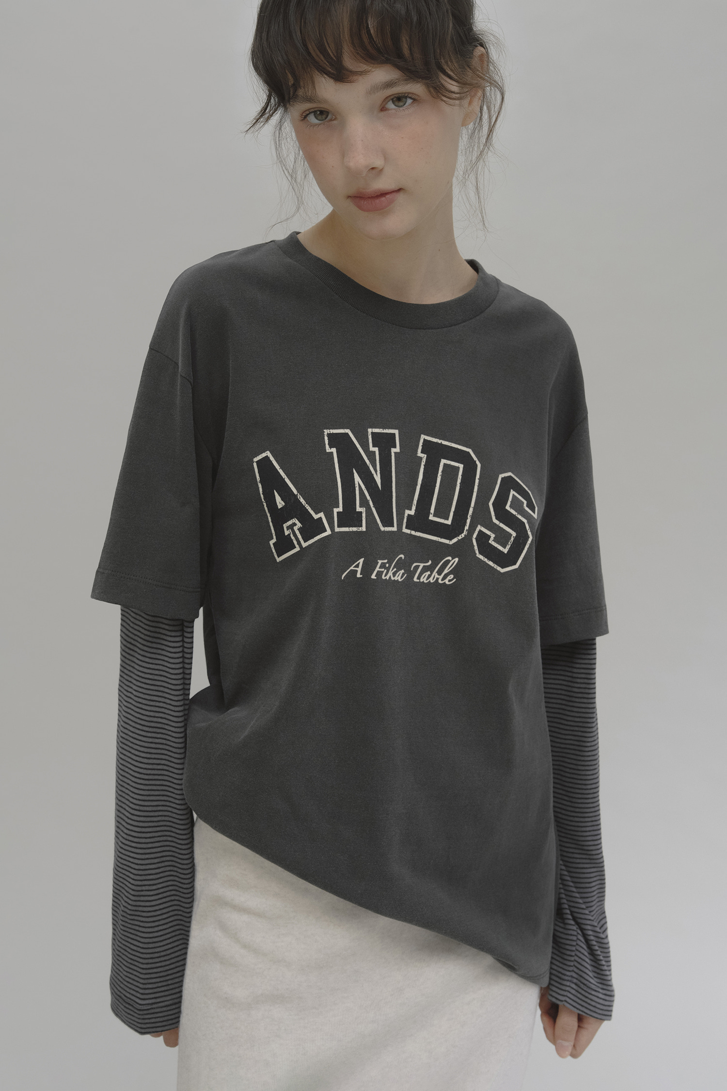 Siso layered long sleeve (charcoal gray)