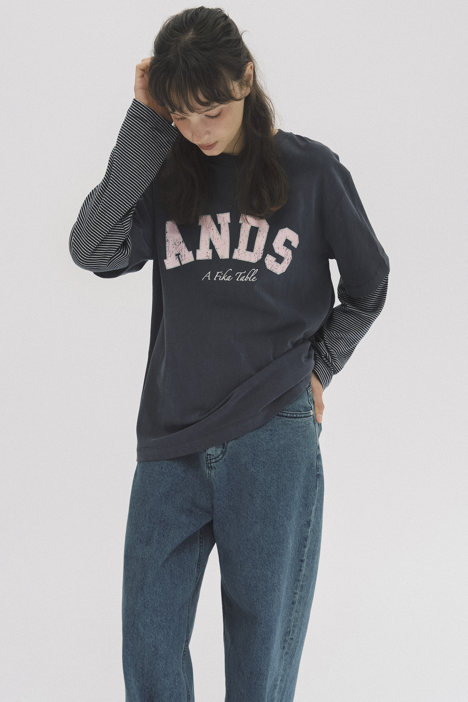 Siso layered long sleeve (navy)