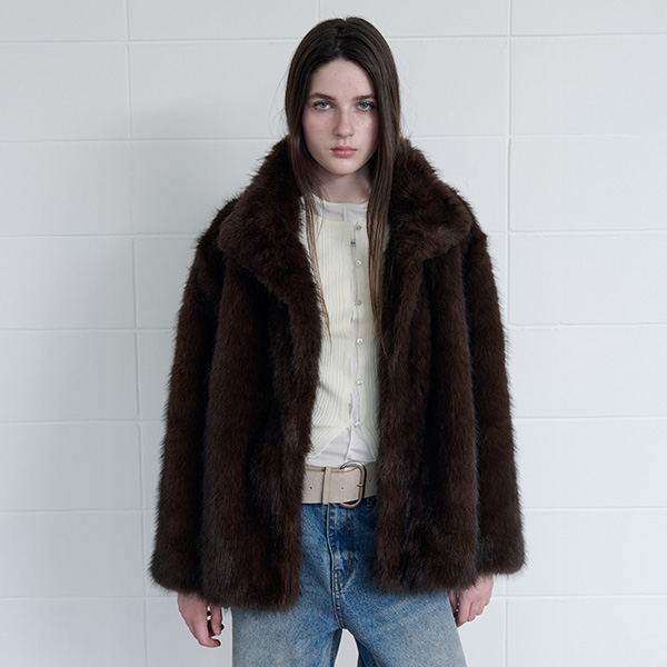 ジャケット・アウター SAIRENSSEI Asymmetric Placket Fur-Collar