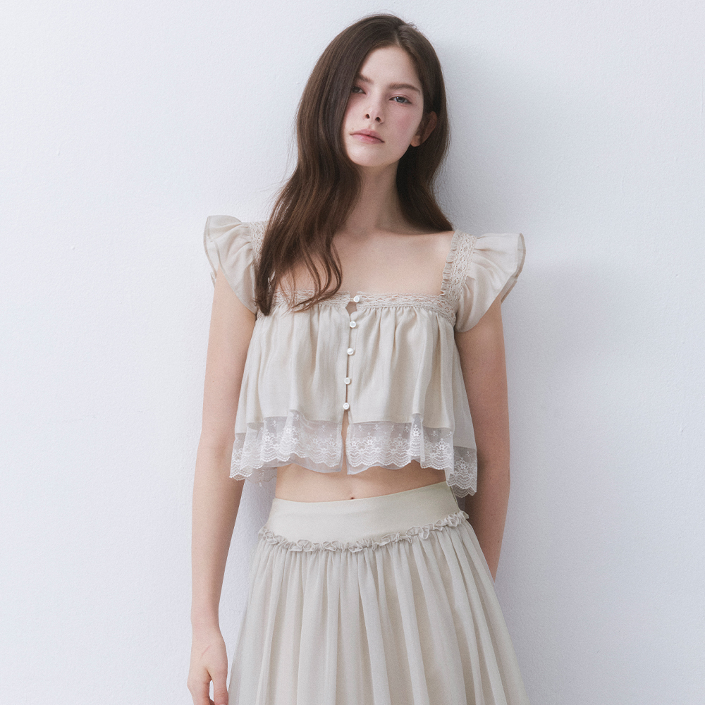 GLOW CHIFFON LACE TOP_TT6S103LE