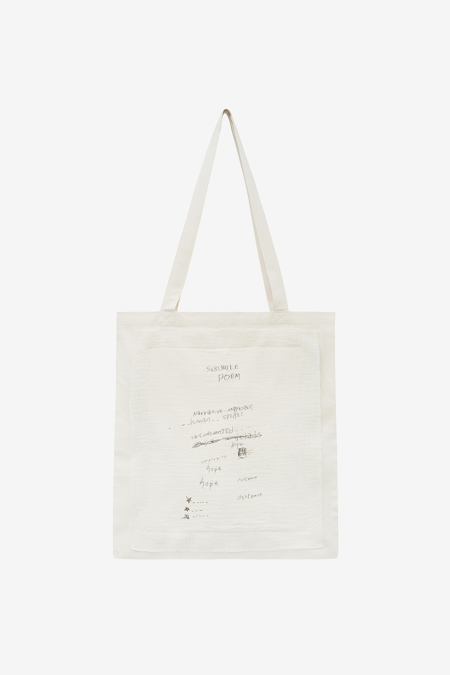 スケッチ アップリケ コットンバッグ ECRU