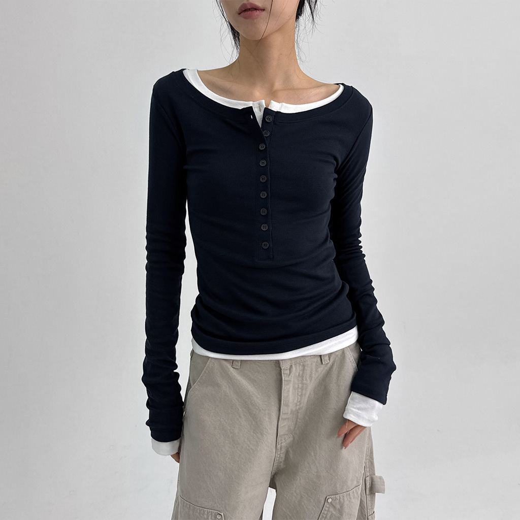 [original] ボタン ロンT