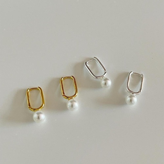 92.5silver]パールワンタッチピアス(2color) | ファッション通販
