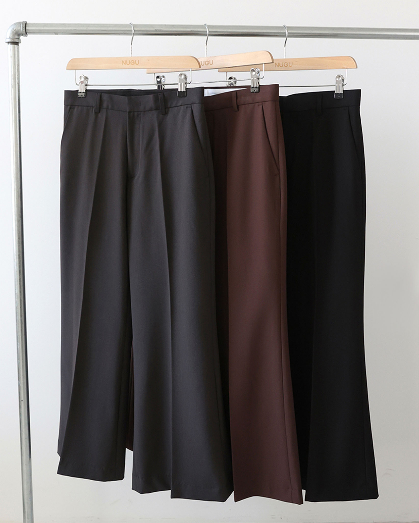 ORIGINAL) ワイドフレアスラックス (brown) | ファッション通販サイト NUGU