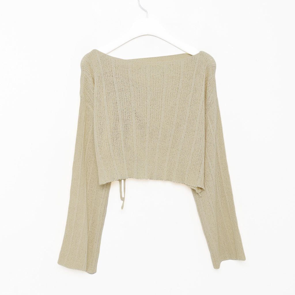 ストリングシャーリングクロップドニット | ファッション通販サイト NUGU