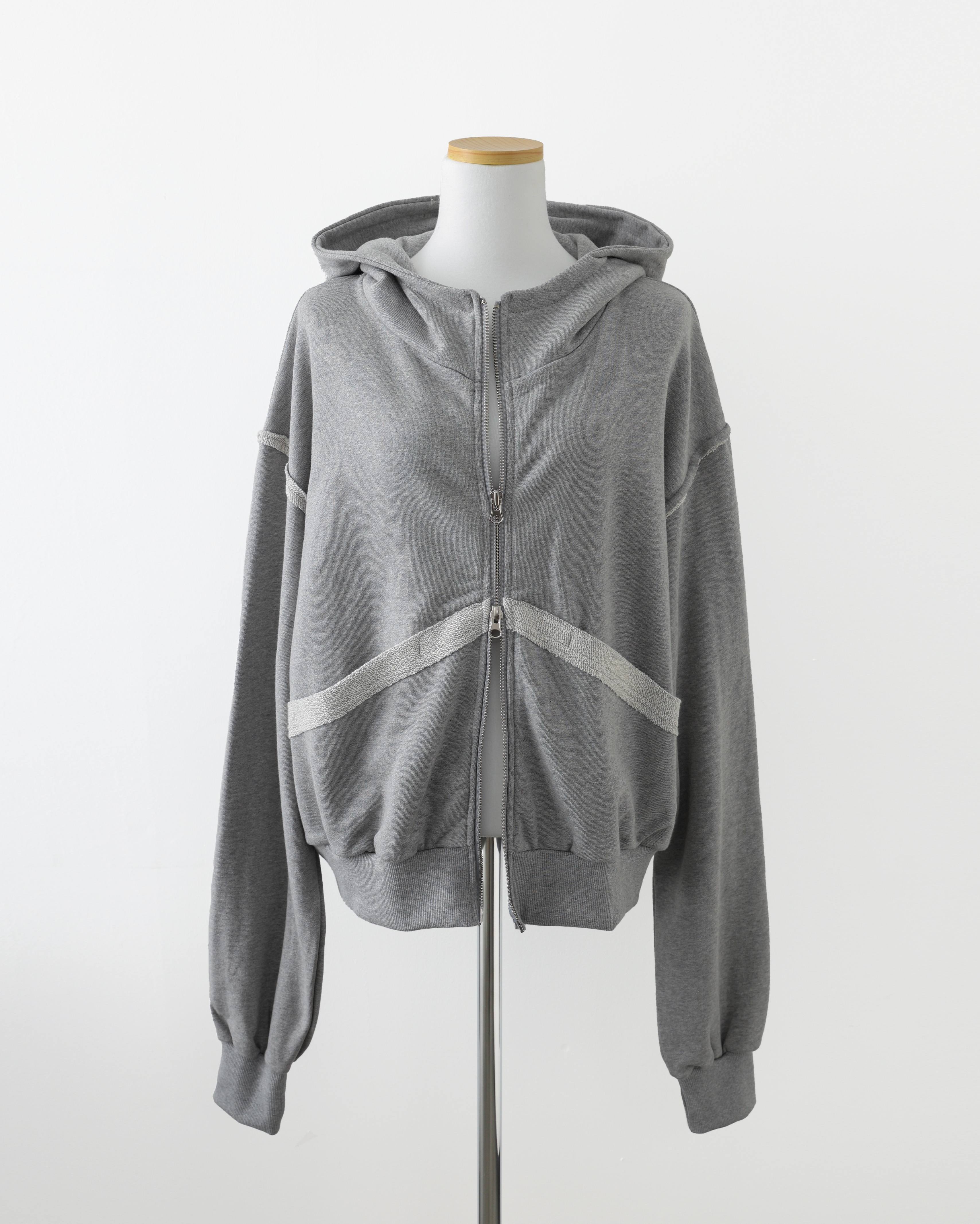 【値下げ！！】クロップド丈　タッパー ORIGINAL) カットオフクロップド2wayジップパーカー