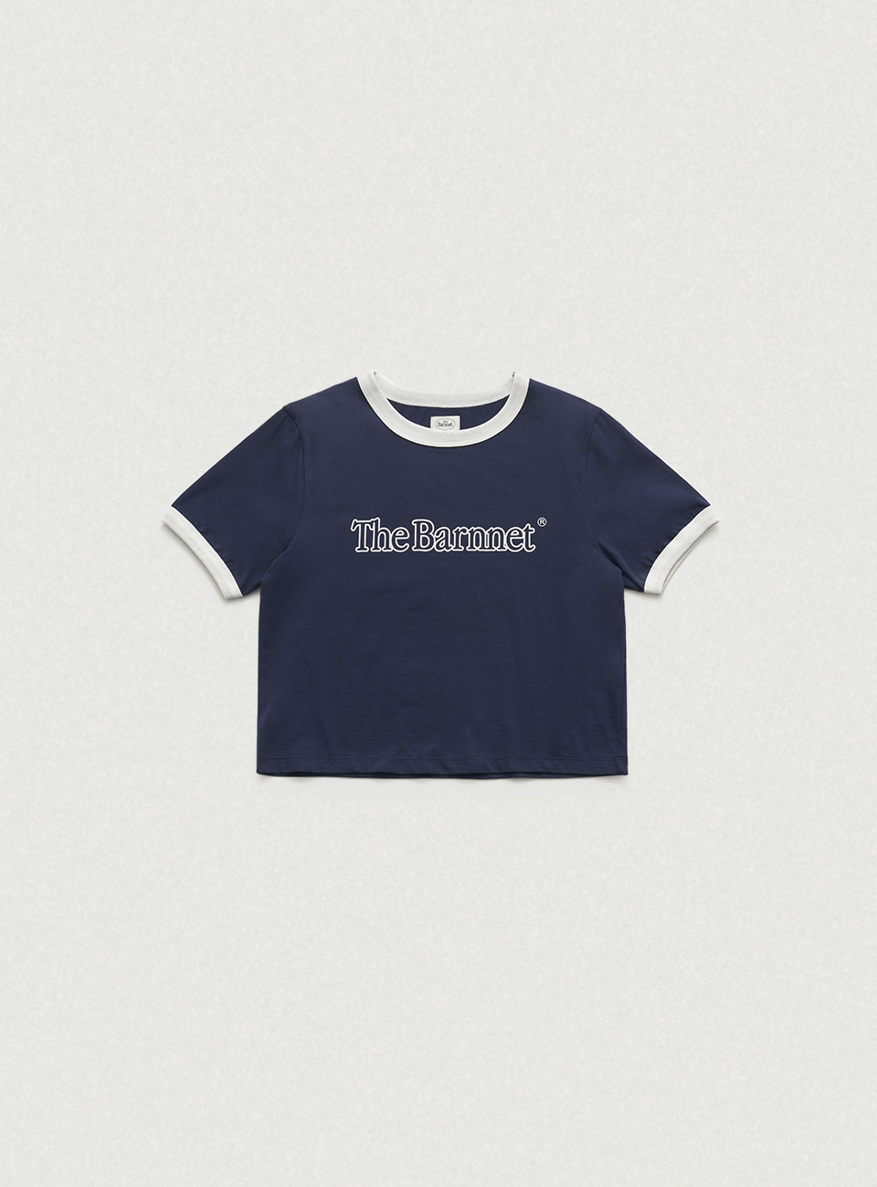 Basic Logo Ringer T-Shirt_Navy