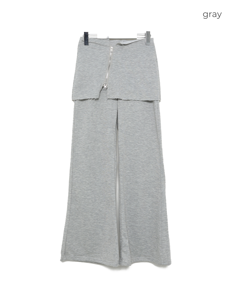 ジップスカートレイヤードスウェットパンツ | ファッション通販