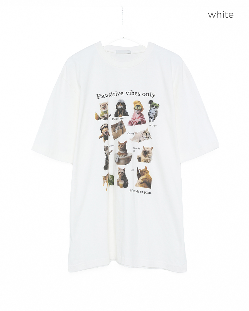 キューピッドラブクラブプリントコットンTシャツ δ キャッツプリントハーフTシャツ | ファッション通販サイト NUGU