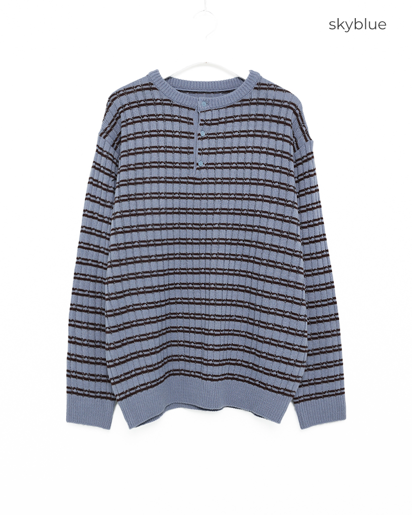 ヘンリーネックボーダーニット | ファッション通販サイト NUGU
