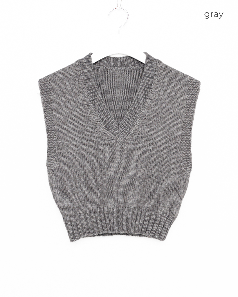 美品　STRATA エストラータ クロップドニットベスト ルーズフィットシャツ&UネッククロップドニットベストSET | レディース