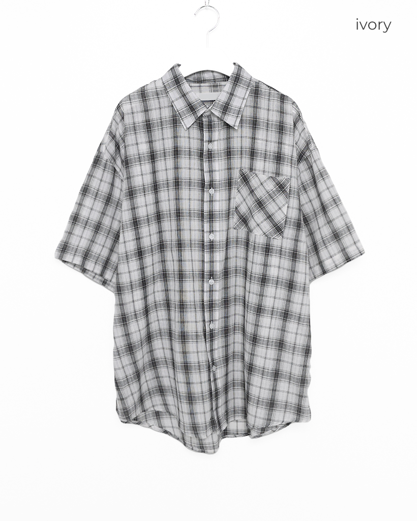 kazukazuBIRDWELL チェック柄 半袖シャツ 2枚 チェックシャツ さわやかチェック柄シャツ 半袖|チェックシャツ