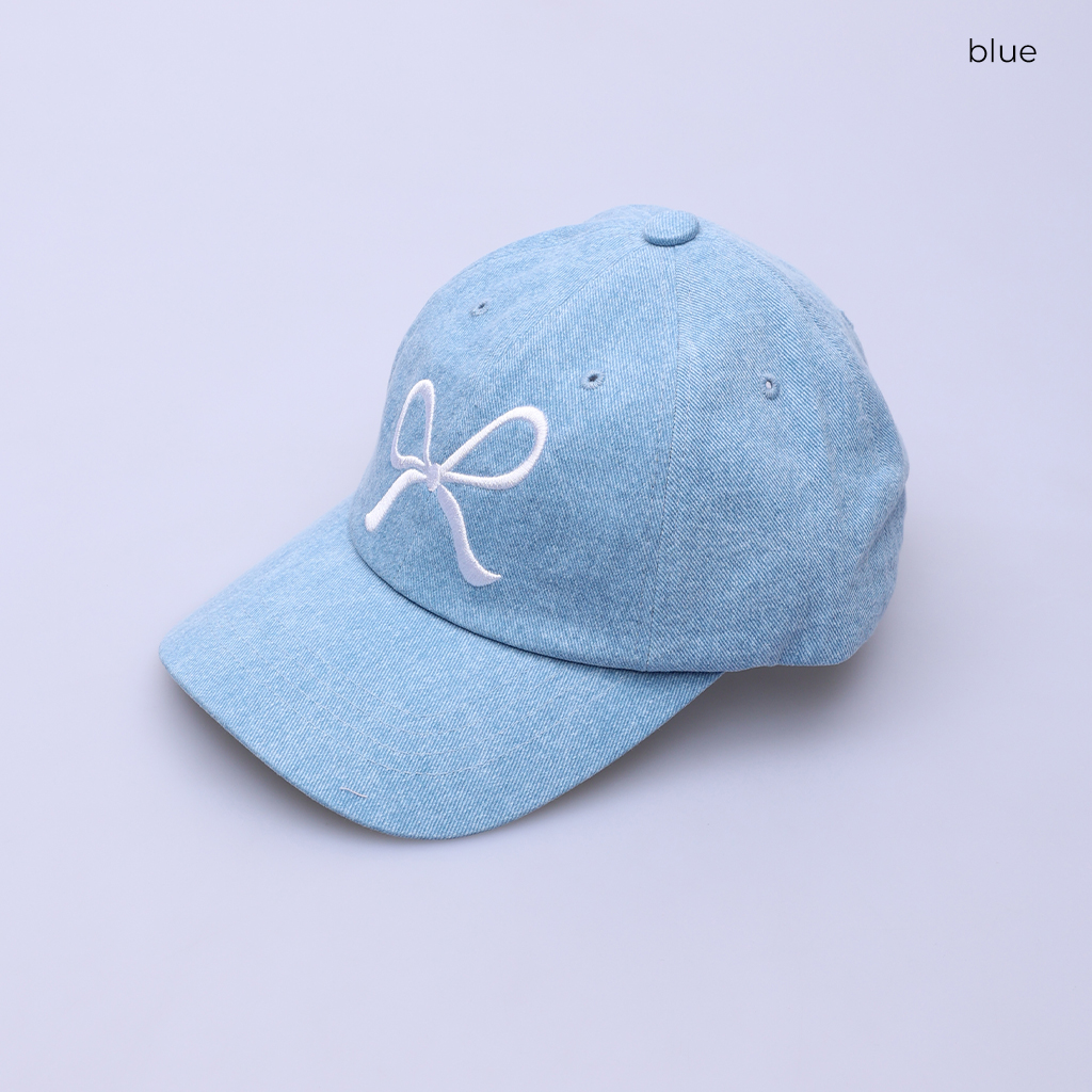 hetoldme リボンキャップ Ribon ribon ribon Cap 甘めカジュアル。リボン刺繍キャップ/帽子[品番：FI000008534