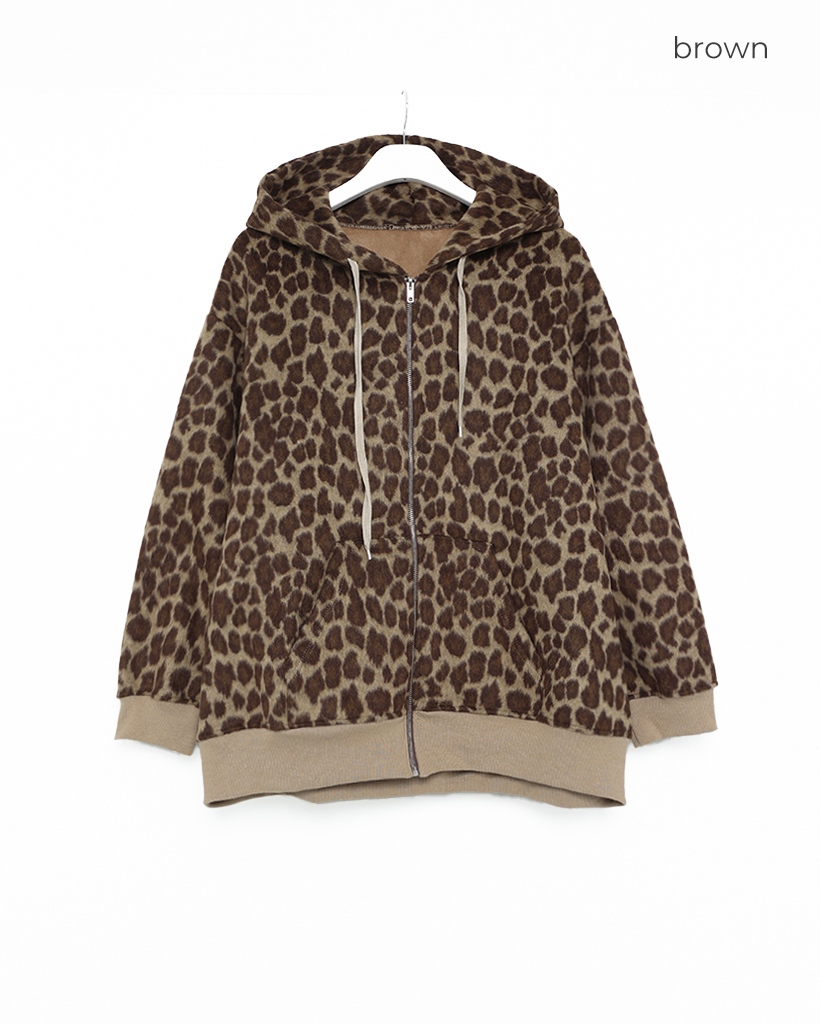 レオパードジップアップパーカー | ファッション通販サイト NUGU